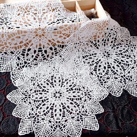 Round Lace Coaster White Lace Floral Coaster Retro Drink Coaster Heat Insulation