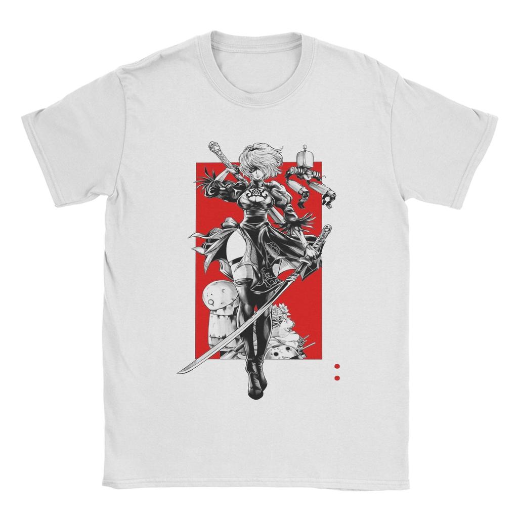 Nier Automatas Men's T Shirt  Creative Tees Short Sleeve Crew Neck T-Shirts Pure Cotton Printed Tops
