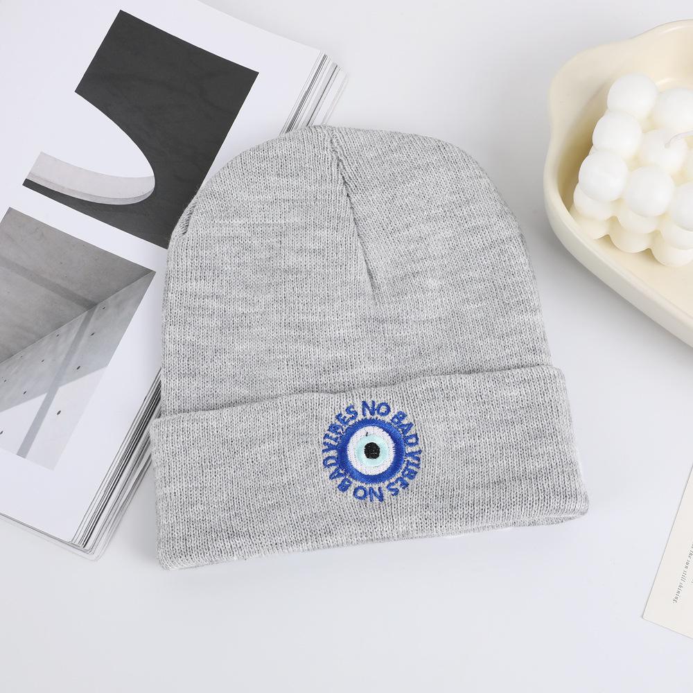 Pattern Embroidery Geometric Knitted Hat Winter Warm Men'S And Women'S Outdoor Wool Hat Fashion Simple Cold Hat