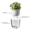 Yousheng Self Watering Flowerpot Visible Double Layer Planter with Wick Rope Self Watering Plant Pot for Indoor Plants Orchids Herbs