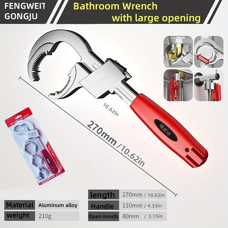 

Гришай Гибкий гаечный ключ, Гаечный ключ Гришай, Регулируемый двусторонний гаечный ключ, Сантехнический ключ для Kohler, Инструмент-ключ для установки под раковину, Сантехнический ключ Bathroom Wrench - Red Handle (card Inserted)