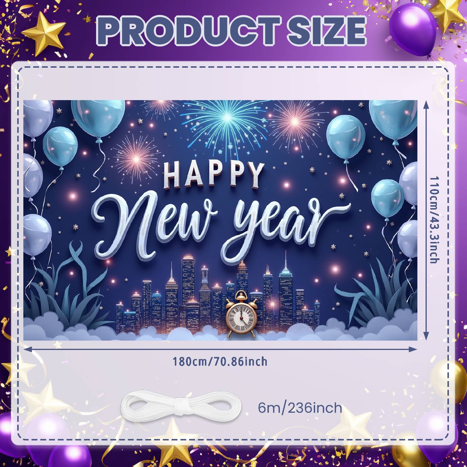 

Photo Prop Banner Balloon Decoration Event Banner Festival Banner Firework Elements For Family Event Holiday Celebration Event