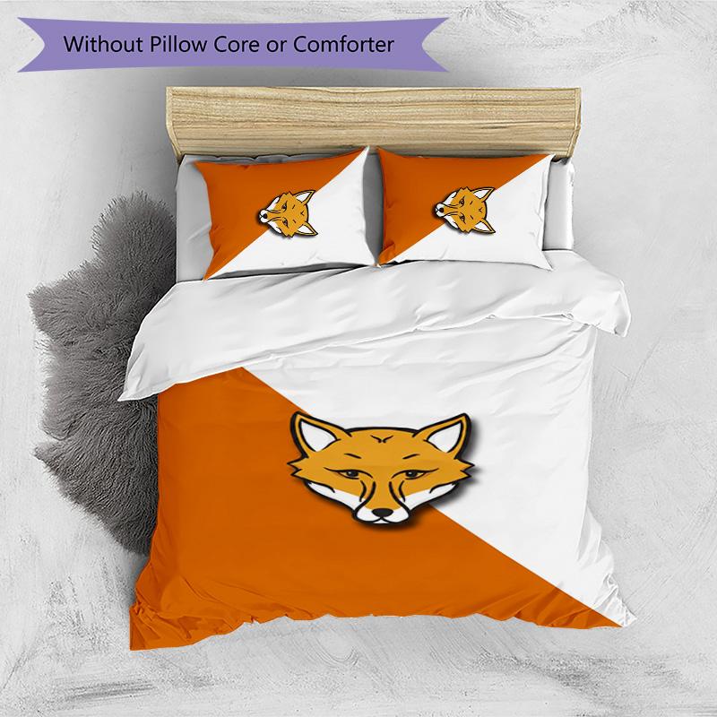 Leicester City Football Printed 3 Pieces Bedding Set, Comfortable Skin Friendly Bedroom Duvet Cover Set