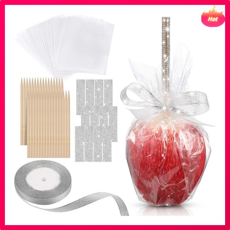 Candy Caramel Sticks(36) And Bags(36), 1 Glitter Ribbon Caramel Making Kit 36-Pack