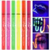 6 Stück Neon Fluoreszierender UV Glow Eyeliner, Wasserdichter Langanhaltender Bunter Flüssiger Augen-Eyeliner, Rave Party Halloween Make-up Werkzeuge