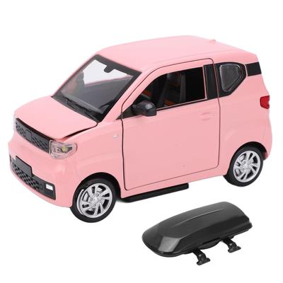 MINI EV Car Model 1 24 Alloy Die Cast Miniature Pull Back Car Toy with Roof Suitcase Model for Kids Over 3 Years OldPink