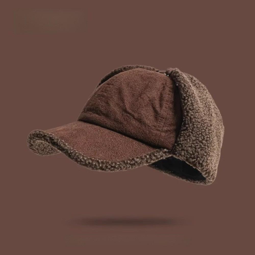 Cozy Retro Bomber Hat Suede Material Warm Fleece Flying Hat Thickened Design Windproof Ear Fleece Hat Winter for Men and Women