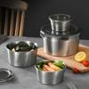 1Pcs with Lid Food Storage Box 304 Stainless Steel Refrigerator Frozen Crisper  Kitchen Accessory