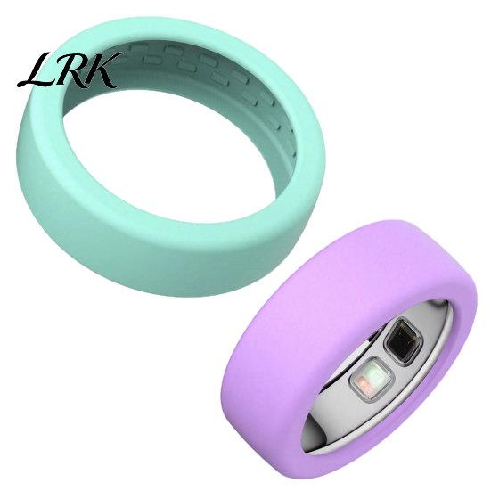 Flexible Silicone Ring Case 2 Pcs Protector for Oura Ring5, Ultra-Thin Smart Sleeve, Protective Scratch Resistant Waterproof All Round Daily