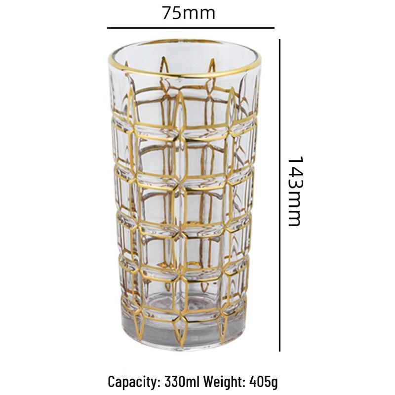 Shangqi Creative Crystal Grid Highball Glass