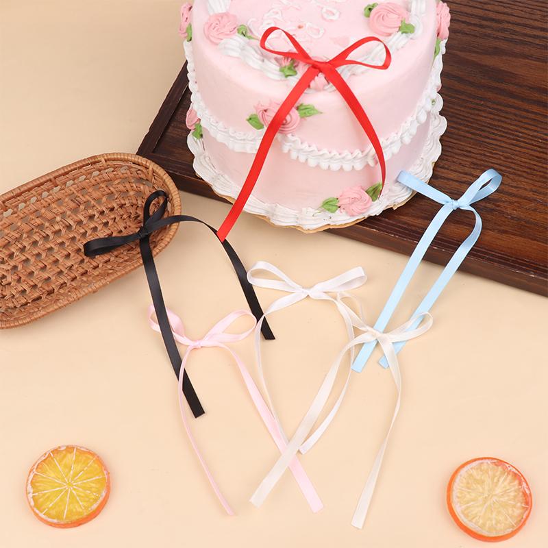 10Pcs Bow Ribbon Cake Decoration Desserts Home Decor Birthday Party Decor Kids Valentine'S Day Evening Events Cake Diy Decor