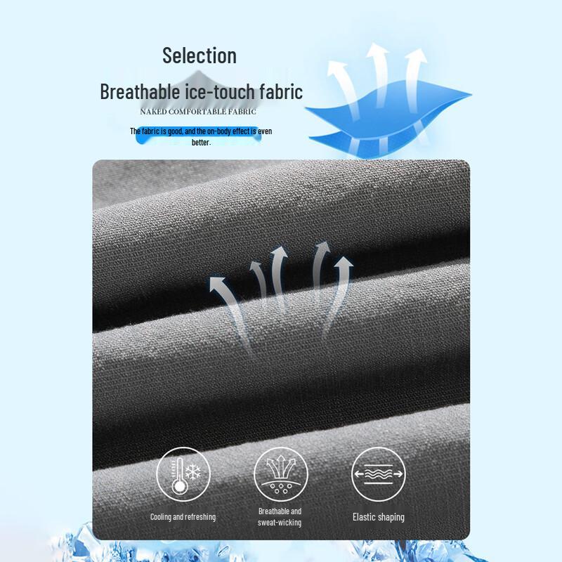 Pantalon Casual Droit à Séchage Rapide en Soie Glacée pour Homme