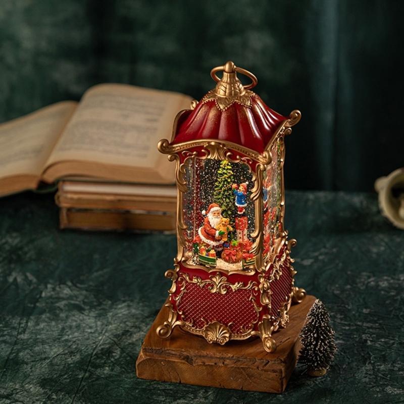 Christmas Snow Globes Lanterns Music Box USB Power With Crystal Snowballs Design Safe For Kids User Friendly Holiday Homes Decors