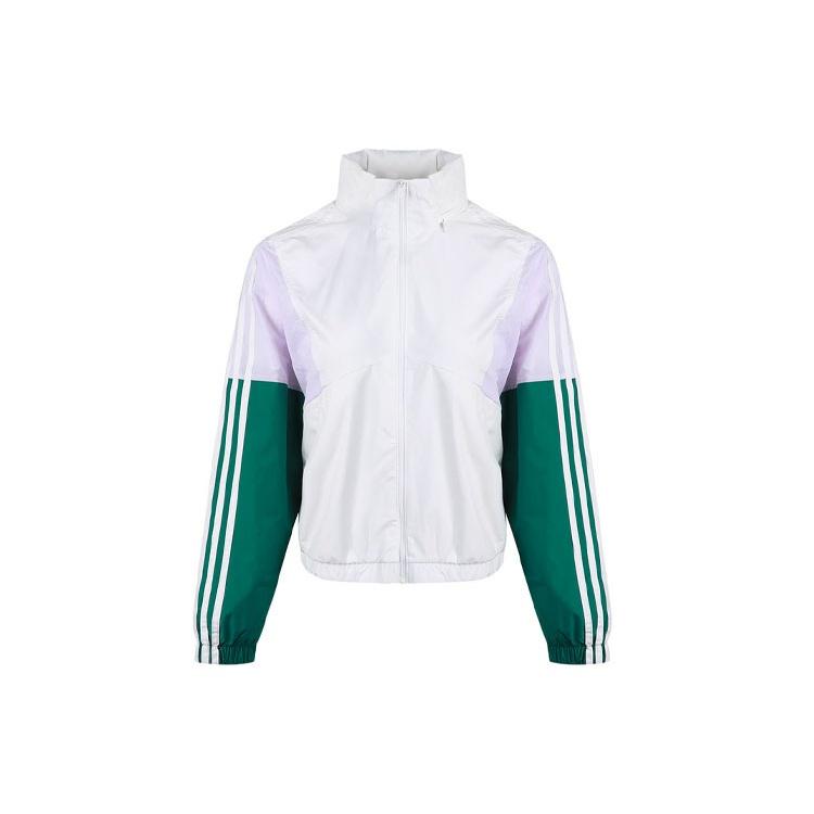 (WMNS) adidas neo SS Track Top Jacket  White Green  Women s GJ5353 L
