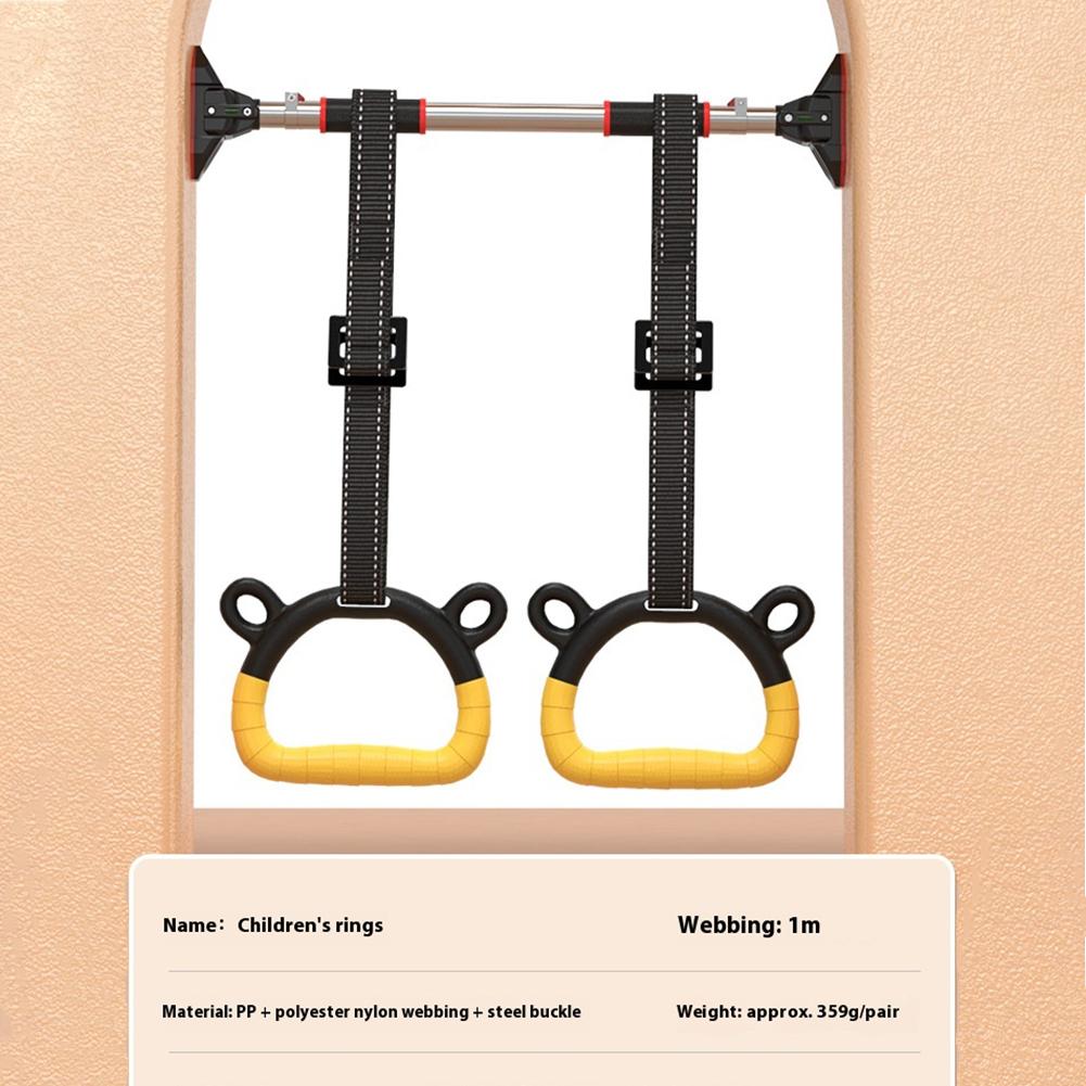 Gymnastics Rings with Adjustable Straps Pull Up Handle Rings Multi-Function Strength Training Equipment for Physical Training