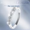 18K White Gold Moissanite 7-Diamond Band Ring - Fashionable Proposal & Couple Jewelry