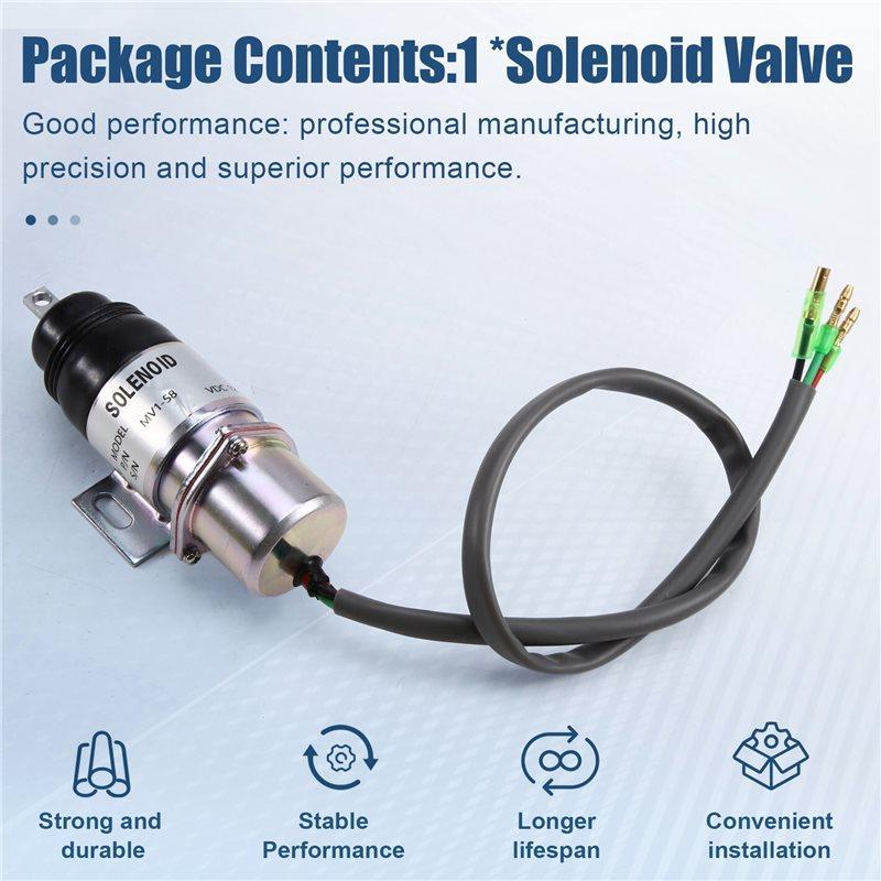 A58X-MV1-58 For Isuzu Engine Compatible 12V Shut Off Solenoid Part Numbers 8-94453341-0 894453-3411 Fits For 3KC1 4JG1