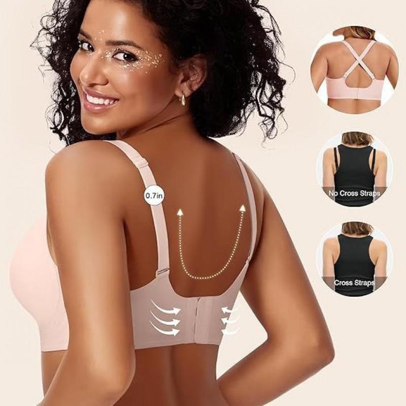 Wirefree Minimizer Bra Plus Size Women Seamless Comfort Push Up Non-Padded Breathable Full Support Daily Wear