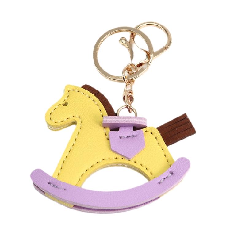 Fashion Key Rings Key Decorations Horse Shape Key Accessory Bag Ornament PU Leather Texture Keychain Perfect for Gifting