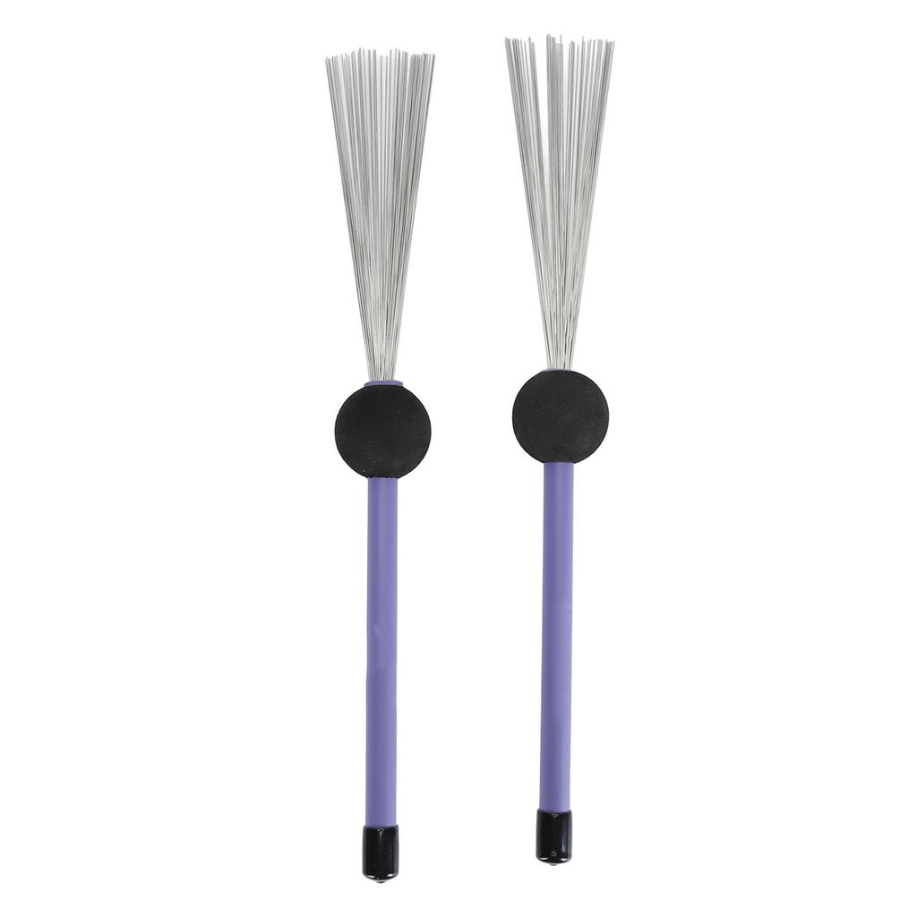 2PCS Drum Brushes High Carbon Steel Wire Brush Retractable Drumstick Brush Set for Percussion