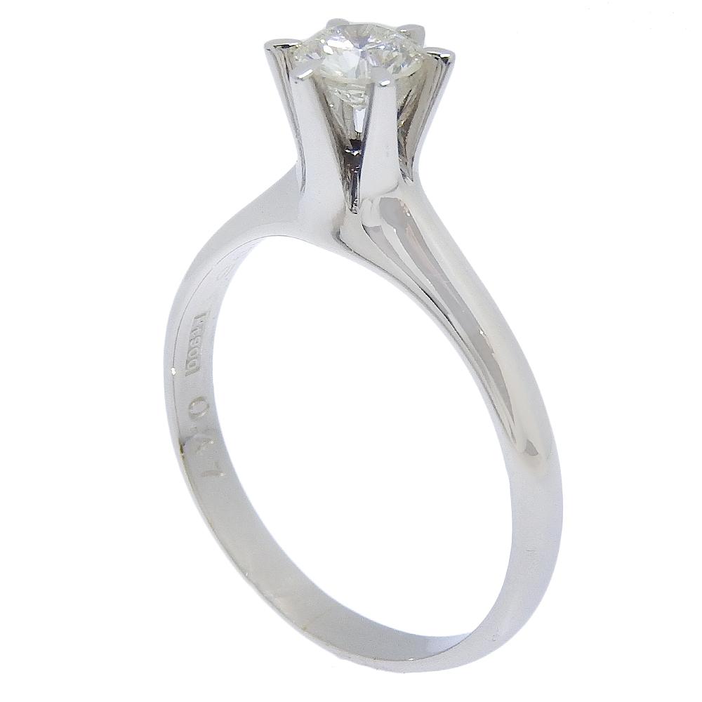Ring 0.47 Pt900Platinum/diamond #7.2(US Size) 5.1g Women Used