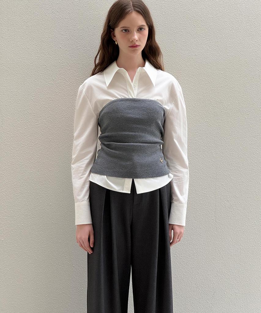 LAUTREDE MIN Bustier Layered Knit Top