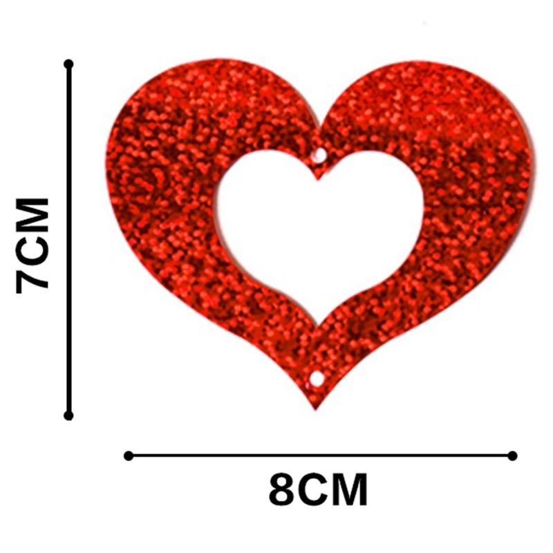 100Pcs/Set Balloon and Thread Pendant Hollow Heart-shaped Sequins Wedding Decoration DIY Birthday Party Paper Garland Streamers