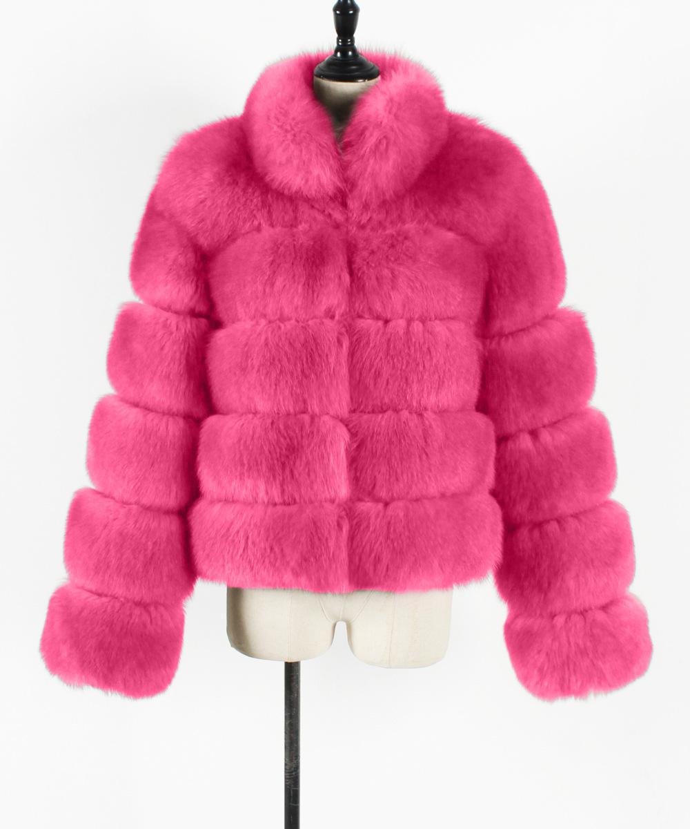 

Чэн Цзюань куртка из искусственного меха с коротким воротником-стойкой женский повседневный топ осень-зима новый популярный XXXL розы красного