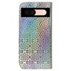 For Google Pixel 8a Case PU Leather Dazzling Flower Phone Cover with Card Slots