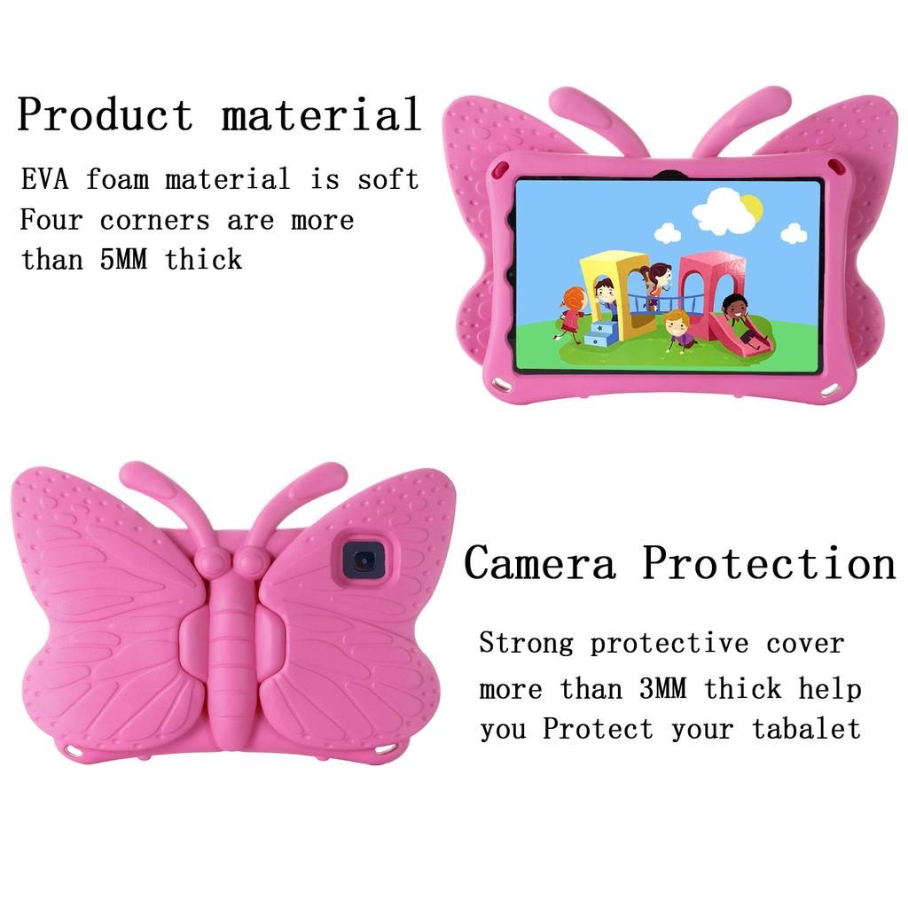 EVA Kids Funda Tablet Case Universal for Teclast M40 Pro SE P20 HD 10.1 inch Cute Cartoon Stand Cover Folding Wings 3D Butterfly