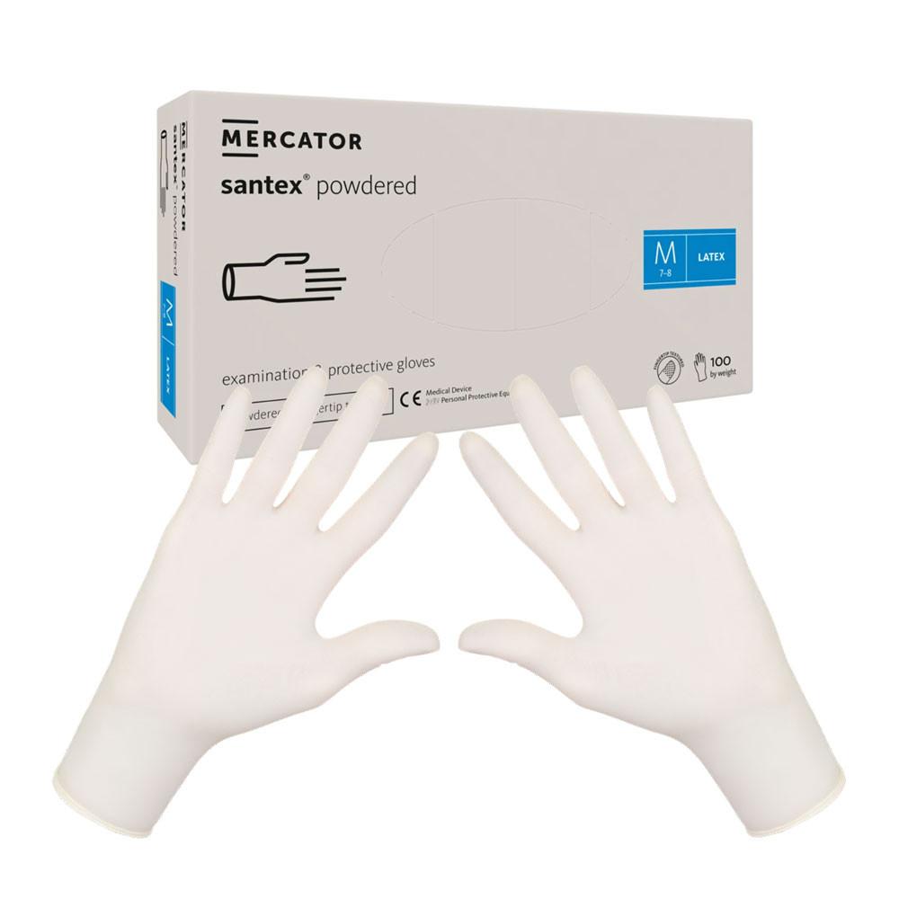 Latex Gloves Powdered Santex Powdered Finger Txt 100 Pieces