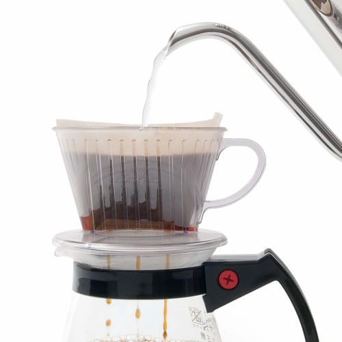 Kalita Coffee Dripper, 101-D, Clear Plastic, for 1-2 People. This three-hole dripper (#04001) features a fast brewing speed that extracts the full fla