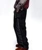 Aleseueseussi Incision Jacquard Mixed Pants - Black
