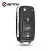 BKH1 KEYYOU 10PCS Flip Remote Folding Key Shell Case For VW VOLKSWAGEN Tiguan Golf Sagitar Polo MK6