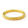 Niche Golden Auspicious Words Women's Solid Concubine Bracelet - Retro Style Engraved Round Version