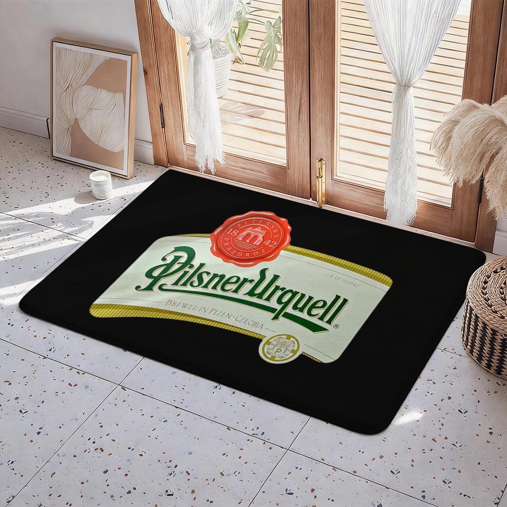 Dywanik podłogowy P-Pilsner Urquell Eco - Flanelowy wycieraczka antypoślizgowa bezwonny dywanik podłogowy do wnętrz miękki krótki plusz dywanik domowy