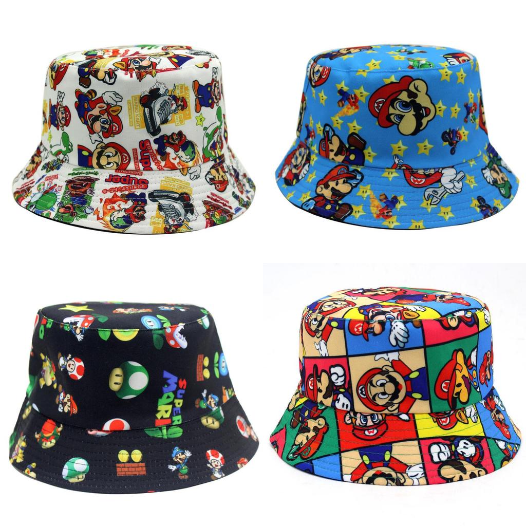 Super Mario Anime Game Mario Print Fisherman Hat Unisex Sunshade Bucket Hat