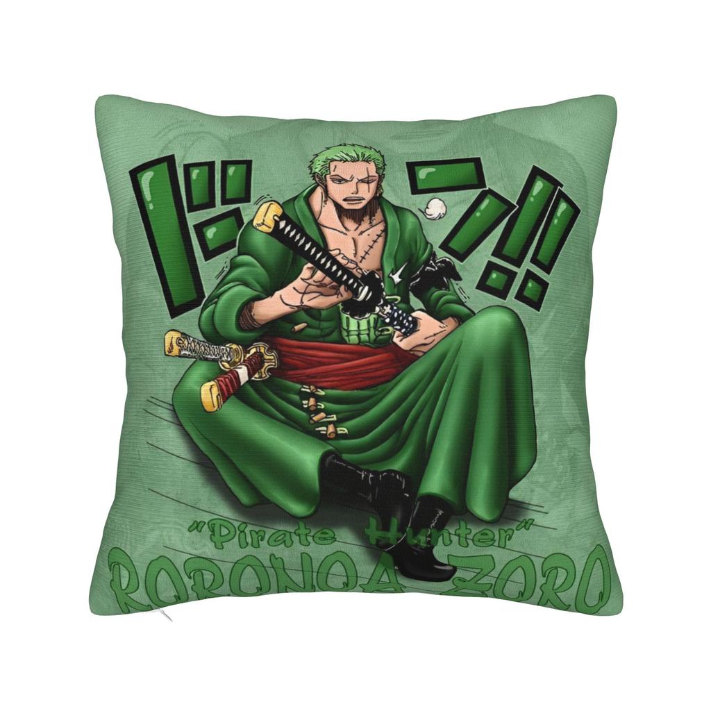 Luffy Anime  Skull Square Pillow Case  Cushion Cover Funny Zipper Decorative Pillowcover for Sofa Cm