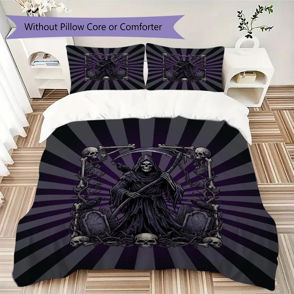 Death Pattern Bedding uilt Set uilt Cover Pillowcase Home Decoration Birthday Gift (1 * duvet cover + 2 * pillowcase without core)57