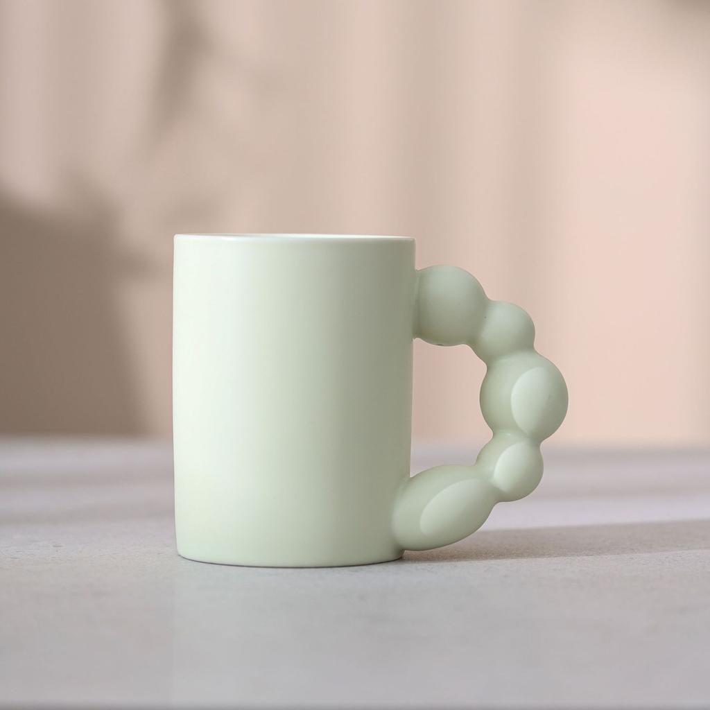 Ceramic Coffee Cup Large Capacity Macaron Color Mug Irregular Latte Cup