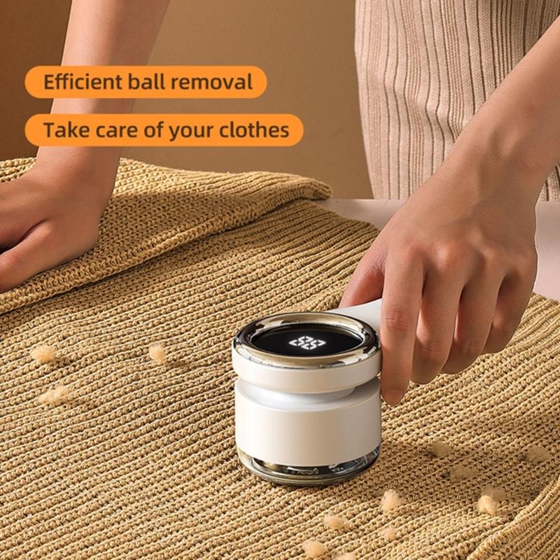 Hair Ball Trimmer LCD Display Clothes Lint Remover with Powerful Motor Sweater Defuzzer for Home and Travel Use