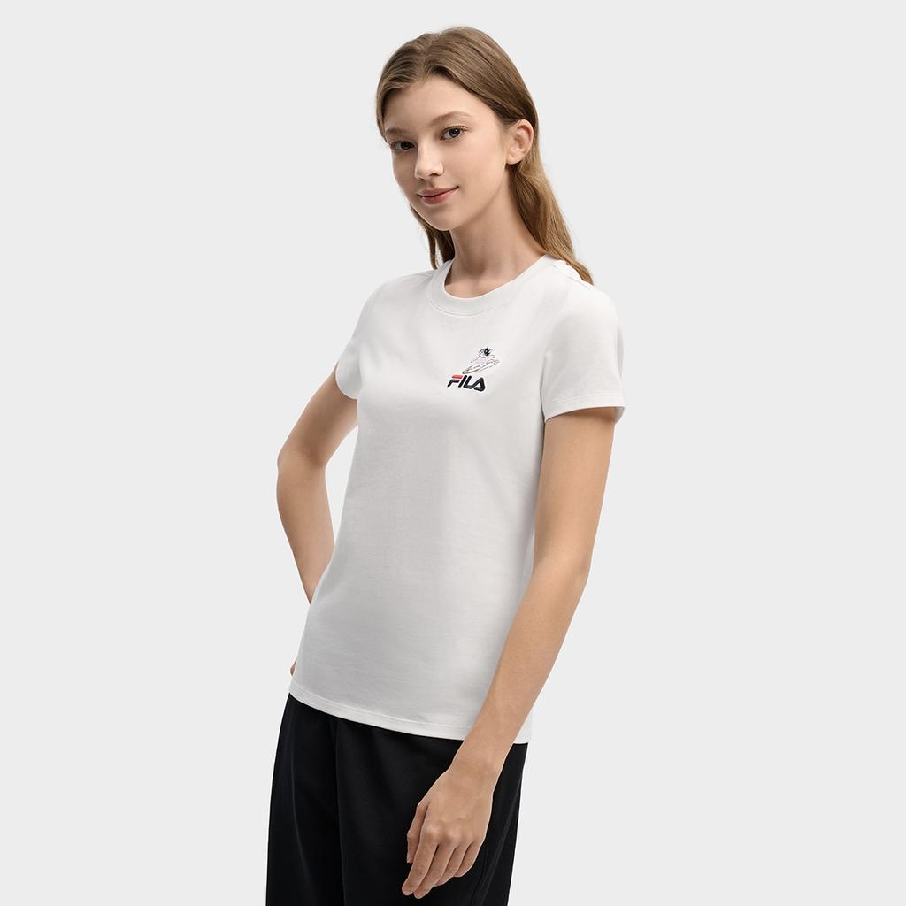Fila Original Surf Balloon T Classic Simple Embroidered Logo Cat Retro Sports Casual Versatile Comfortable Short Sleeve T-Shirt F51W619101FWT