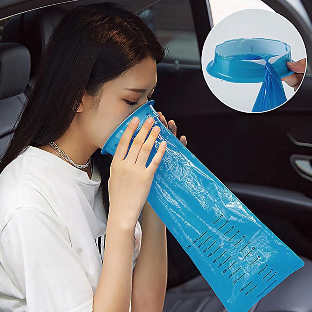 10/50 Pcs Sick Bags 1000ml Emesis Bags Car Sickness Bag Portable Vomit Bags Travel Nausea Bags with Snap Barf Bags for Kids Car