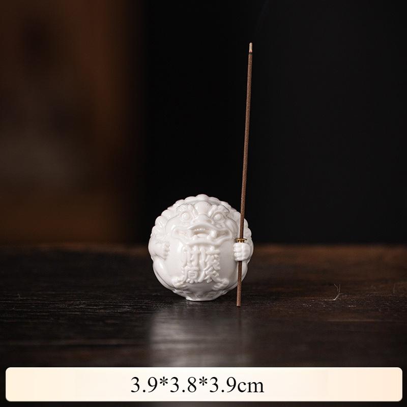 

Y White Porcelain Lucky Pixiu Stick Incense Burner Household Indoor Sandalwood Agarwood Lying Incense Holder Home Indoor Decor