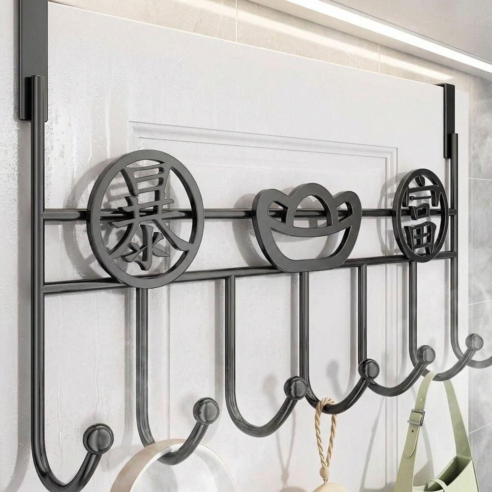 Punch-Free Door Storage Hook Space Saving Hanging Storage Rack Organizer Rack  Wall Hanger