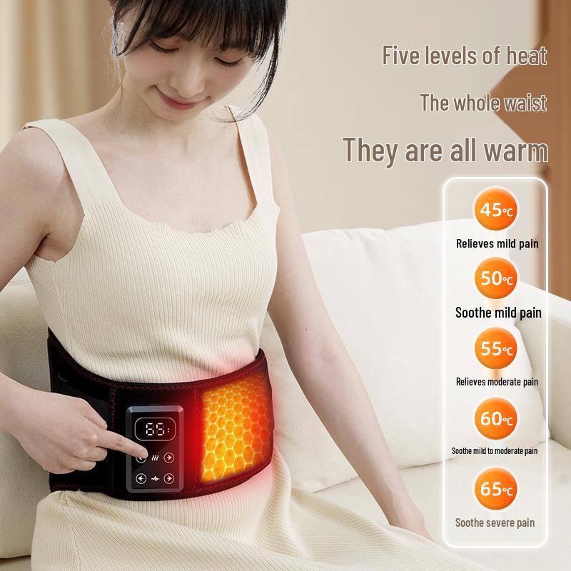 Rechargeable Lumbar Support & Heating Massager with Hot Compress & Vibration Therapy