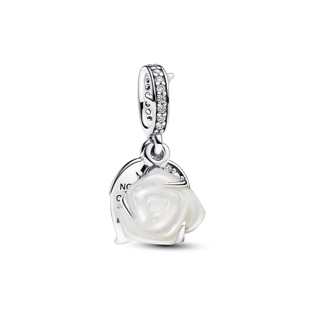 2024 Nuevo anillo de pulsera con dije de rosa colgante de amor romántico de plata esterlina S925 compatible con pulsera original DIY para mujeres