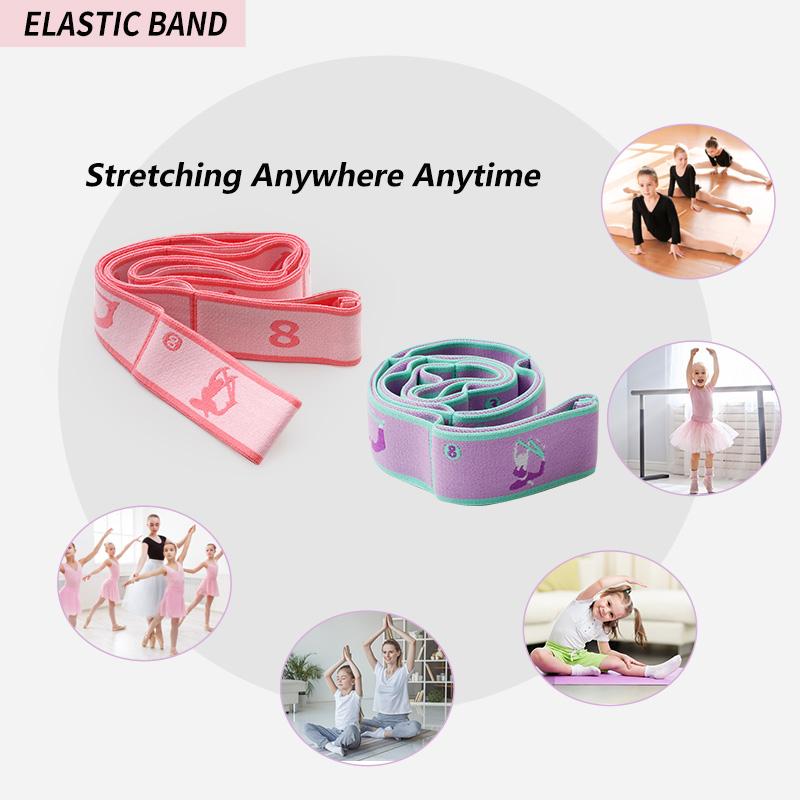 2 Pieces Stretch Strap for Kids Dance Elastic Band for Children Gymnastics Stretching Strap Resistance Ballet Bands Multi-Loops