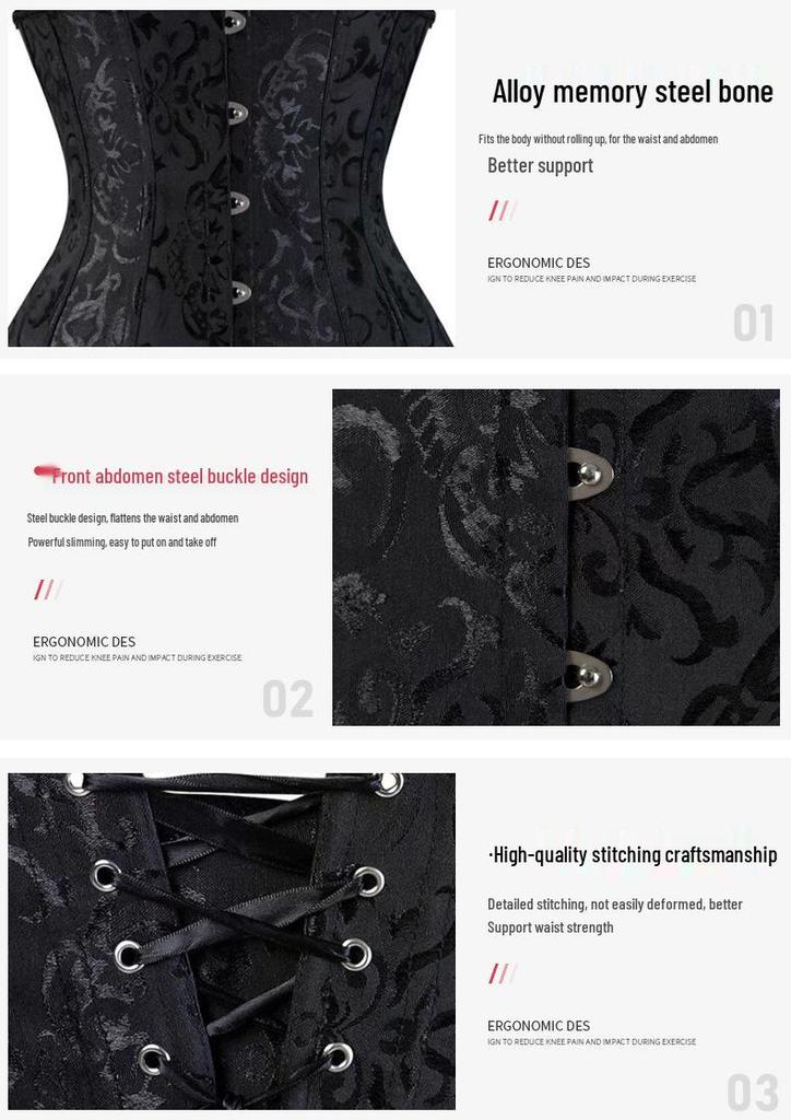 Bridal Sculpting Corset: Jacquard Waist Cincher & Lumbar Support Abdomen Binder