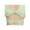 Nike Solid Logo Twist Short Sleeve T-Shirt Women Tops Steam-Green FN2852-376